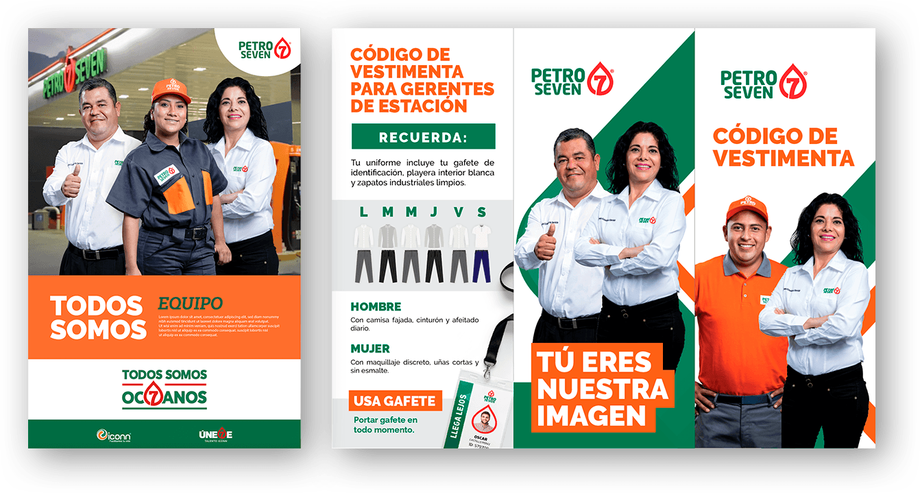 Piezas de comunicación interna: Todos somos equipo y código de vestimenta